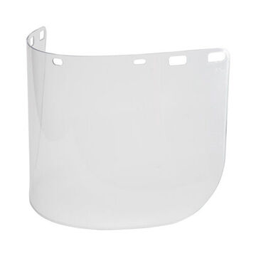 Faceshield Molded Visor, Clear, PETG, 15.5 in Visor ht, 8 in Visor wd