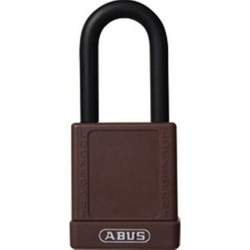 Safety Lock Padlock, 7 mm Shackle dia, Brown, Key