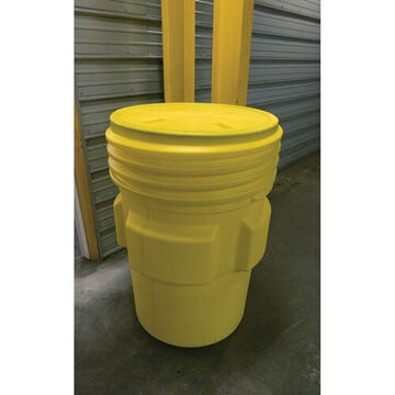 Barrel Overpack Drum, 95 gal, Open, Screw-on Lid, High Density Polyethylene, 39 in ht