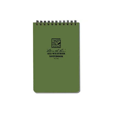 Pocket Notebook, 6 in lg, 4 in wd, 50 Sheets, Top wire-o Spiral