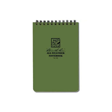 Carnet de poche, 6 pouce lg, 4 pouce wd, 50 feuilles, spirale filaire supérieure