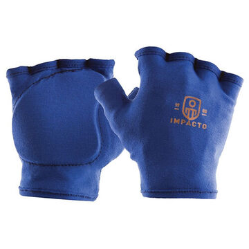 Fingerless, Right Palm Padded Glove, L, Visco-Elastic Polymer Palm, Blue, Fingerless