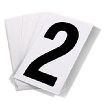 Truck Placard Numbering Kit, 2 Character, 3-1/2 in Character ht, Black on White, 4 in ht, 2.125 in Overall wd