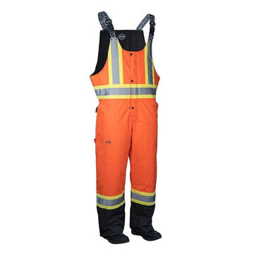 Winter Safety Overall, L, Orange, 100% Polyester