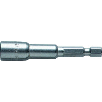 Magnetic Nut Setter, 1/4 in Point, 2-9/16 in lg, Hex, Heat Treated Steel