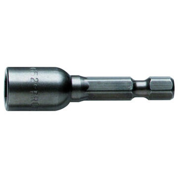 Magnetic Nut Setter, 5/16 in Point, 1-7/8 in lg, Hex, Heat Treated Steel