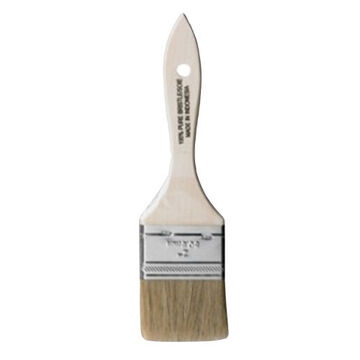 Chip Paint Brush, 1-3/4 in lg x 2 in wd x 5/16 in thk Brush, 100% Natural China Brush, Wood Handle, Oil and Solvent Based, Acrylic