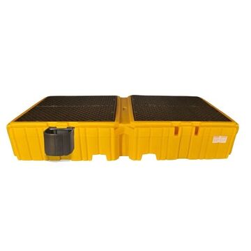 Twin IBC Spill Pallet, 124.5 in lg, 61.6 in wd, 22 in ht, 8000 lb