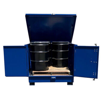 Hard Top Spill Pallet, 61 in lg, 52 in wd, 54.4 in ht, 4 Drums, 4700 lb