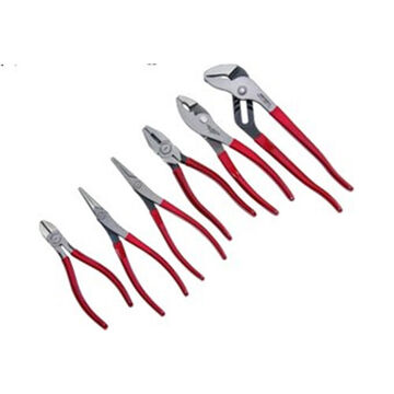 Assorted Plier Set, ASME, 6 Pieces, Steel, Red Handle