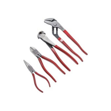Assorted Plier Set, ASME, 4 Pieces, Steel, Red Handle