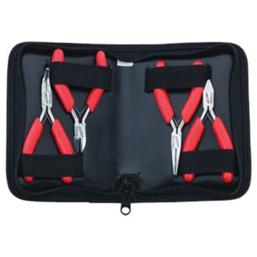 ESD Precision Miniature Plier Set, ANSI, 4 Pieces, Steel