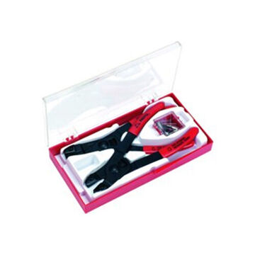 Retaining Ring Plier Set, 18 Pieces, Alloy Steel, Red Handle