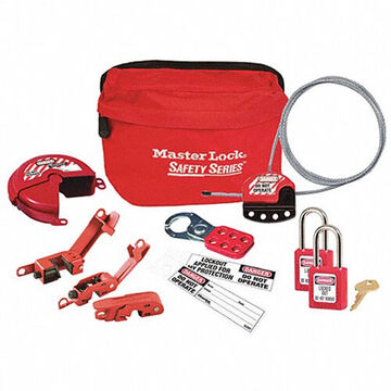 General Safety Portable Lockout Kit, Aluminum, Red