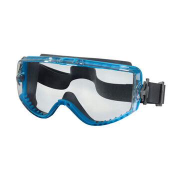 Indirect Vented Protective Goggle, Anti-Fog, Clear, Aqua Blue