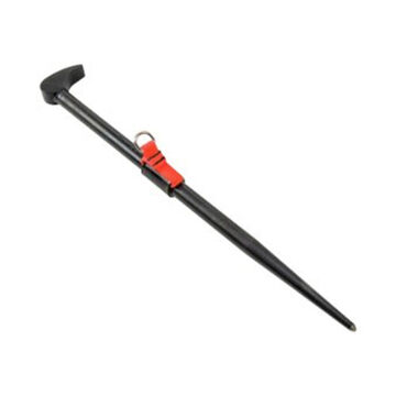 Tether Ready Pry Bar, 12 in lg, 1/2 in Overall wd, Rolling Head, High Alloy Steel