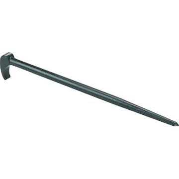 Pry Bar, 12 in lg, 1/2 in Overall wd, Rolling Head, High Alloy Steel