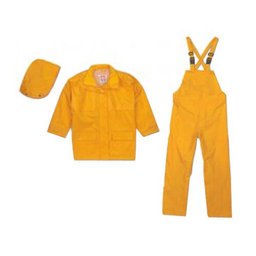Costume de pluie, homme, jaune, polyester, PVC