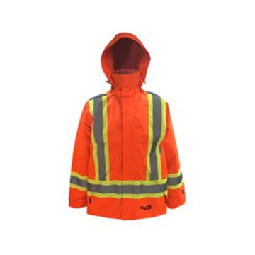 Manteau de pluie, hommes, orange, 300D Trilobal Ripstop Polyester/polyuréthane