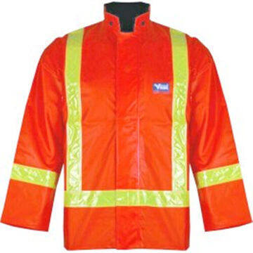 Manteau de pluie, hommes, orange haute visibilité, polyester, PVC