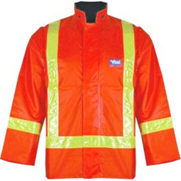 Rain Jacket, Men's, Hi-viz Orange, Polyester, Pvc