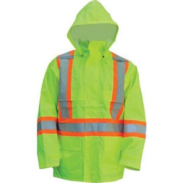 Rain Jacket, Men's, Lime Green, 150d Trilobal Ripstop Polyester/polyurethane