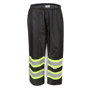 Pantalon de pluie haute visibilité, noir, polyester