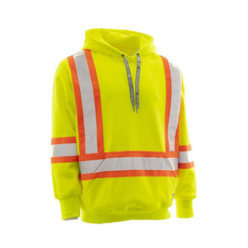Deluxe Pullover Hoodie, L, Lime, Polyester Fleece, 42 to 44 in Chest