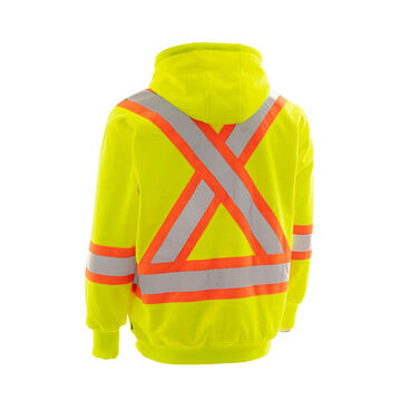Deluxe Pullover Hoodie, M, Lime, Polyester Fleece, 38 to 40 in Chest