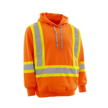 Deluxe Pullover Hoodie, Xl, Orange, Polyester Fleece, 46 To 48 In Chest