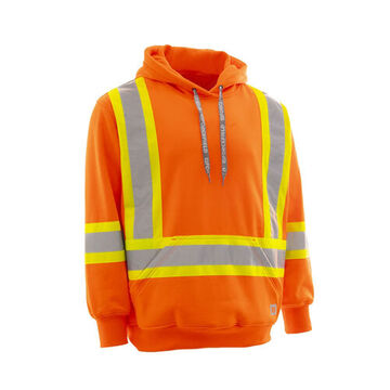 Chandail pullover deluxe, XL, orange, polyester, toison, 46 à 48 po poitrine