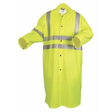 Manteau de pluie 1 morceaux, unisexe, lime/argent ruban réfléchissant fluorescent, coton polyester/polyuréthane