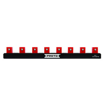 Rail porte-douille, aluminium, noir/rouge