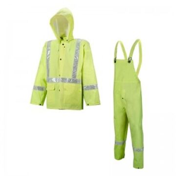 Costume de pluie, 2XG, lime haute visibilité, PVC/polyester