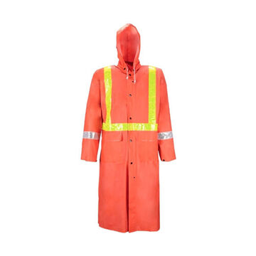 601 Tornado Traffic Rain Coat, Xl, Orange, Polyester, Pvc