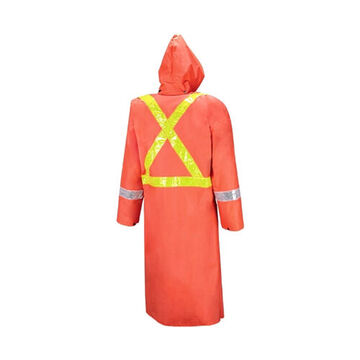 601 Tornado Traffic Rain Coat, Xl, Orange, Polyester, Pvc