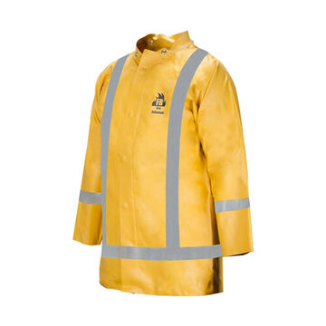 Reflective Strip Rain Jacket, S, Yellow, Neoprene Rubber Polyester