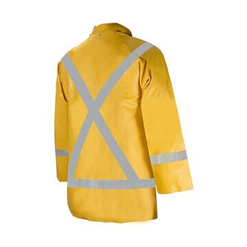 Reflective Strip Rain Jacket, S, Yellow, Neoprene Rubber Polyester