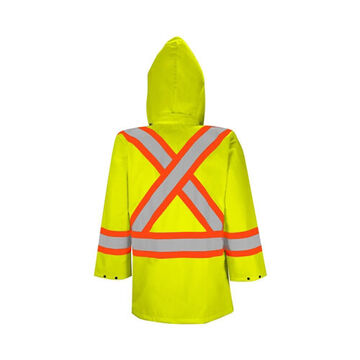 980 Traffic Rain Jacket, Xl, Yellow, Poly-oxford With Polyurethane Coating