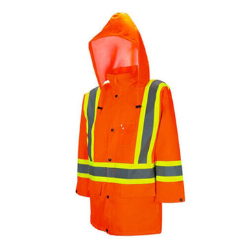 Traffic, Hi-Vis Rain Jacket, XL, Orange, poly-oxford with Polyurethane Coating