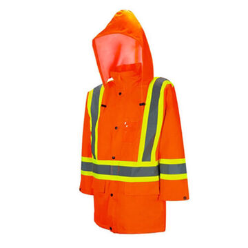 Traffic, Hi-Vis Rain Jacket, 3XL, Orange, poly-oxford with Polyurethane Coating