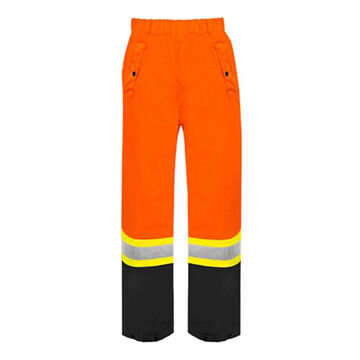 High Visibility Rain Pant, Unisex, 2xl, Orange/black, Polyurethane