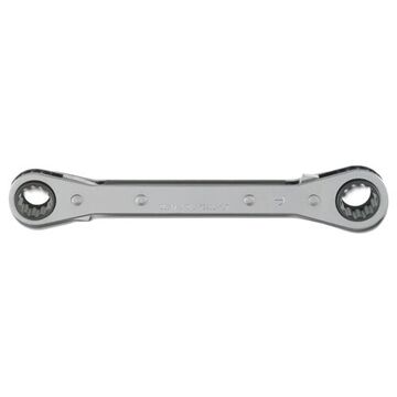 Double Box Reversible Ratcheting Wrench, 1/2 X 9/16 In, Reversible, 12 Points, 6-7/8 In Lg