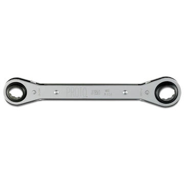 Double Box Reversible Ratcheting Wrench, 3/4 X 7/8 In, Ratcheting, 12 Points, 9-1/4 In Lg