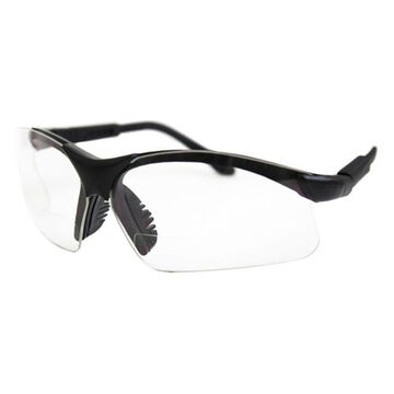 BiFocal, Twin Lens Safety Glasses, Clear, Black