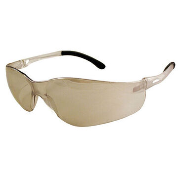 Safety Glasses, M, Scratch Resistant, Indoor/Outdoor, Wraparound, Black