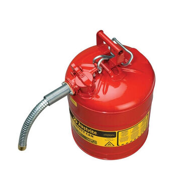 Safety Can, 5 gal, 11.75 in dia, 17.5 in ht, Steel, Red