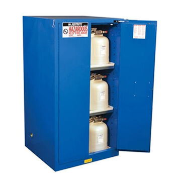 Hazardous Safety Cabinet, 34 in lg, 34 in Overall wd, 65 in ht, Steel, Blue