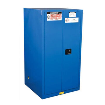Hazardous Safety Cabinet, 34 in lg, 34 in Overall wd, 65 in ht, Steel, Blue