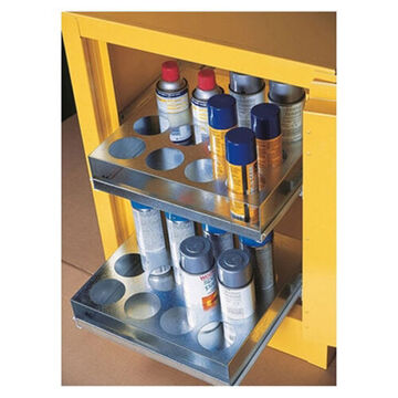 Flammable Safety Cabinet, 18 in lg, 21 in Overall wd, 27 in ht, Steel, Yellow